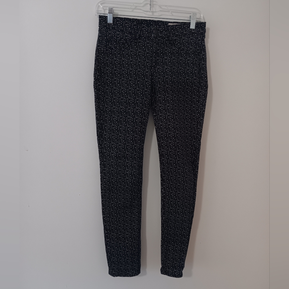 Rag & Bone Black Skinny Jeans with White Micro Dots Size 26